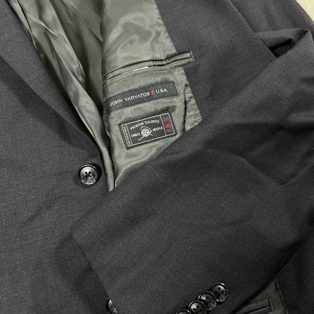 John Varvatos USA Blazer Mens 40R Navy Wool Premium Tailored Two Button Jacket
